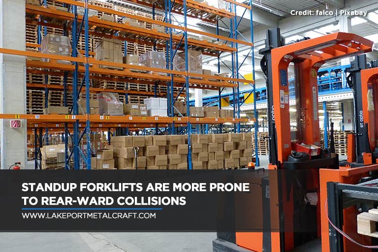 Standup forklifts are more prone to rear-ward collisions